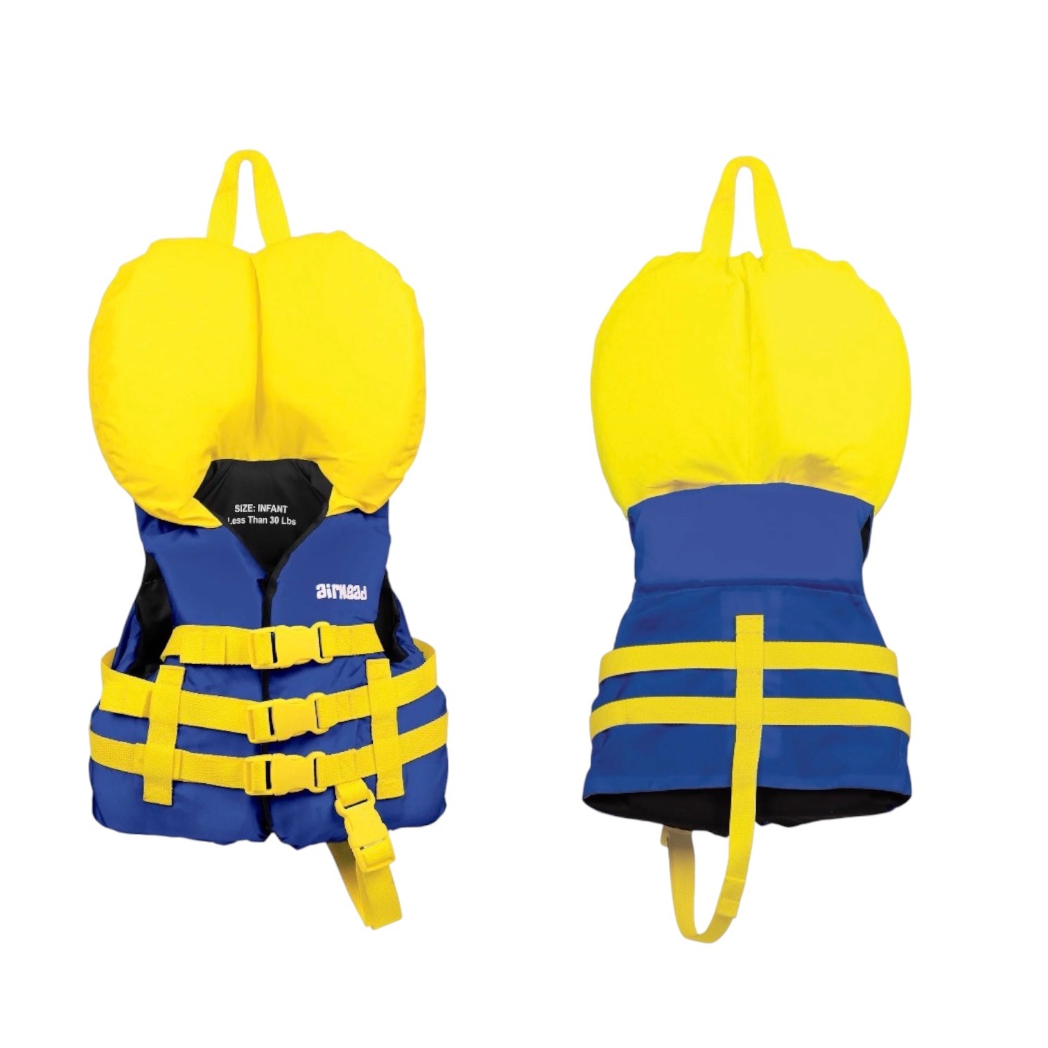 Airhead Infant Life Jacket Pfd Type Ii Blue Yellow Less Than 30 Lbs